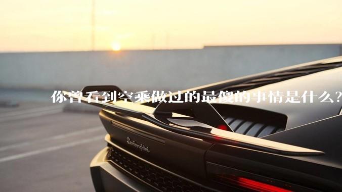 你曾看到空乘做过的最傻的事情是什么？